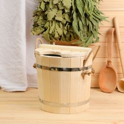 Добропаровъ / Dobroparov / Linden steamer, 7l, galvanized insert, with lid