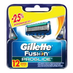 Replacement shaving cassettes 12 pcs. GILLETTE "Fusion ProGlide", for men