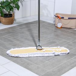 Доляна / Shaft / Mop flat, steel handle 125 cm, wide cotton nozzle 78.5 × 18.5 cm