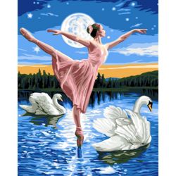 Опт-картина / Painting by numbers 20x30 Swan Lake