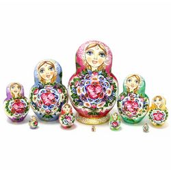 Фабрика Матрешек / Matryoshka Factory / Matryoshka Ludmila red, 10 m 17 cm