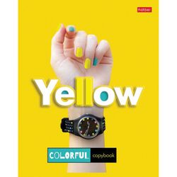 HATBER / Notebook A5, 96 sheets, staple, cage, selective varnish, "YELLOW" / 12 pcs.