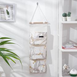 Доляна / Doliana / Organizer with hanging pockets "Marble", 3 compartments, 20 × 59 cm, gray