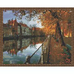 ВанГогВоМне / VanGogVoMne / Diamond mosaic "Autumn channel" 40x50 cm