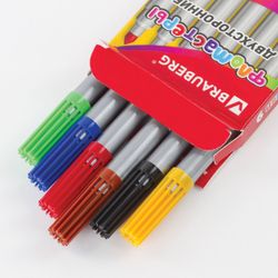 The markers are double-sided BRAUBERG 6 colors, writing nodes 2 and 5 mm, ventilated cap, carton packaging