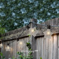 Kaemingk / Retro Garland Jersey Stars, 10 Lights with Extra Warm White Light, 4.5m, Black PVC, IP44
