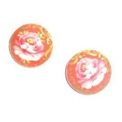 Earrings with hand painted and varnished diameter 15 mm