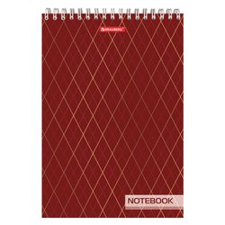 BRAUBERG  / Notebook "Monochrome" LARGE FORMAT, 80 sheets of A4 (200x290 mm), comb, hard cardboard cover, rigid backing, cage