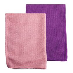 ОФИСМАГ / Universal napkins, microfiber, 25x25 cm, purple + pink, SET of 2 pcs.