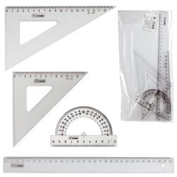 Set a large drawing of STAMM (the ruler is 30 cm, 2 triangles, protractor), transparent