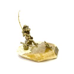 Золотая антилопа / Composition "Kotofey-fisherman" on onyx