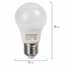 SONNEN / LED lamp 7 (60) W, E27 base, pear-shaped, warm white light, LED A55-7W-2700-E27