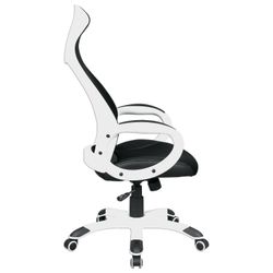 BRABIX PREMIUM office chair "Genesis EX-517", plastic white, fabric/eco-skin/grid black