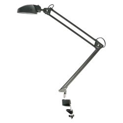 TransVit / Lampada da tavolo "Vega S16", su morsetto, LED, 6,5 W, nera, altezza 70 cm