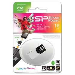 SILICON POWER / Flash Drive 16 GB, Mobile X20, OTG + USB 2.0, metal case, black