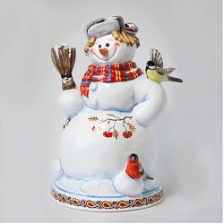 Ярославская майолика / Interior product "Snowman with a broom"