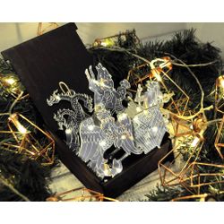 Ленивые Бобры / Lazy Beavers / Set of mirrored Christmas tree decorations "Fairy Tale inside" in a gift box