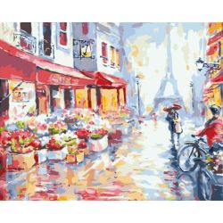 Опт-картина / Painting by numbers 40x50 Romance of Paris