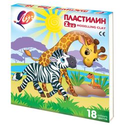 Klasik hamuru LUCH "Hayvanat Bahçesi" 18 renk, 243 g, karton kutu