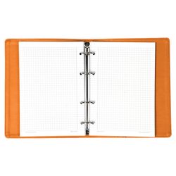 BRAUBERG / Notebook on rings A5 (180x220 mm), 120 sh., Textured leather, "Joy", orange / light orange / 2 pcs.