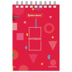 BRAUBERG / Notebook "Creative" SMALL FORMAT 40 sheets A7, 75x105 mm, comb, cardboard, cage