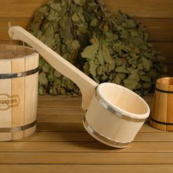 Добропаровъ / Basswood bucket 0.9l, 51 cm with horizontal handle