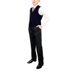 School vest straight cut dark blue for boy