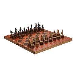 GamesDealer / Jeu d'échecs "Bataille de Waterloo" alliage de zinc / noirci