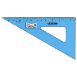 Triangle plastic 30х18 cm, PYTHAGORAS, tinted, blue