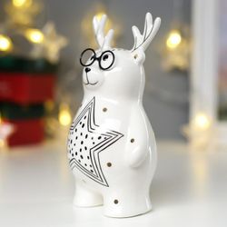 Сималенд / Ceramic souvenir "Bear with deer horns"