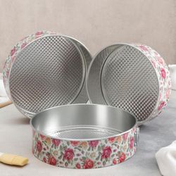 Доляна / Doliana / Set of baking tins, detachable "Florset", 3 pcs: 26/24/22 cm, non-stick coating, MIX color