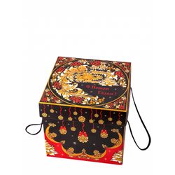 Золотая Хохлома / A set of New Year's, 3 Christmas balls, a music box, Khokhloma painting