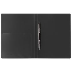 Folder with metal binder and inner pocket BRAUBERG diagonal, black, 100 sheets 0.6 mm