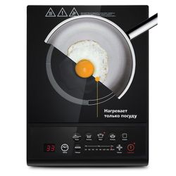 Tile electric induction KITFORT CT-114, 1600 W, 1 ring, 8 modes, 5 programs, button control, black