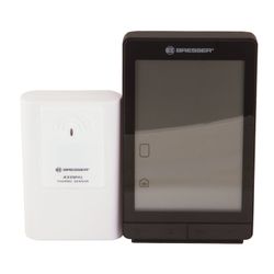Meteorological station BRESSER TemeoTrend STX, temperature sensor, clock, alarm clock, black