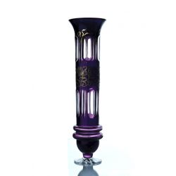 Гусевской Хрустальный завод / Crystal vase for flowers "Luciano" purple with gold
