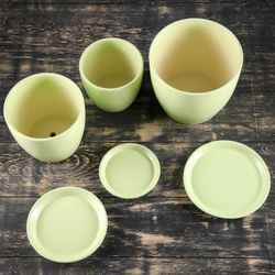 Керамика ручной работы / Set of flower pots "Autumn"