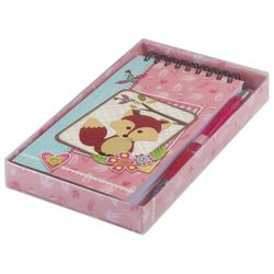 BRAUBERG / Non-ruled notebook "Fox" SMALL FORMAT 80 sheets A6, 85x165 mm, spiral, hardcover, pen, gift box