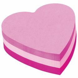 POST-IT / Self-adhesive blocks (sticker) ORIGINAL "Heart" 70x70 mm, curly, SET 3 pcs. 75 sheets each