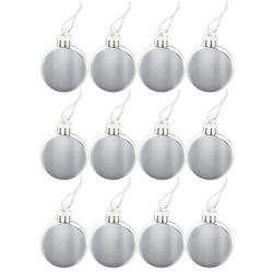 ЗОЛОТАЯ СКАЗКА / Christmas balls SET 12 pcs., Plastic, 4 cm, SILVER, gloss, euro suspension