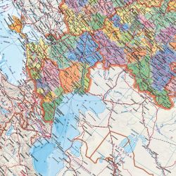 ГеоДом / GeoDom / Wall map "Russian Federation P / A. + Infographics" M1: 5.5 mln.
