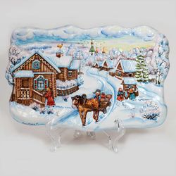 Ярославская майолика / Wall panel "Country life. Winter"