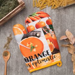Этель / Ethel / ORANGE mitten 20x27cm, 100% x / l, wadding 250g / m2
