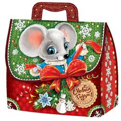 New Year's gift Portfolio "New Year's", a set of sweets 900g. + poster coloring