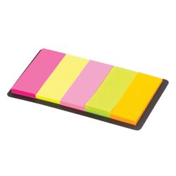 Bookmark adhesive paper STAFF, NEON, 45х15 mm, 5 colors x 20 sheets, on a cardboard base