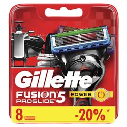 Replacement shaving cassettes 8 pcs. GILLETTE "Fusion ProGlide Power" for men