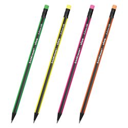 Pencil obstruction ERICH KRAUSE, 1pc., "Vivo", HB, black wood, with elastic band, housing cuts, sharpened