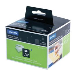 Cartridge for label printers DYMO Label Writer, label 36x89 mm, roll, 260 pcs / roll, transparent, plastic