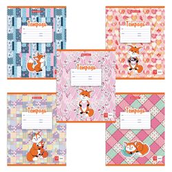 BRAUBERG / Notebook 12 y. line, cardboard cover, "SMART FOX" / 20 pcs.