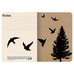 BRAUBERG / Notebook 60 l. checkered cover CRAFT, beige paper 70 g / m2, stitching, B5 (179x250 mm), FOREST / 4 pcs.